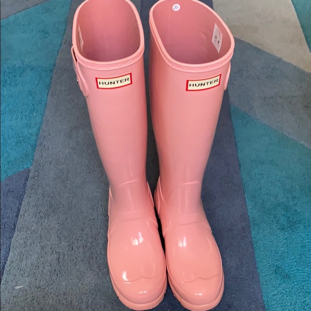 Hunter Pink Gloss Rain Boots